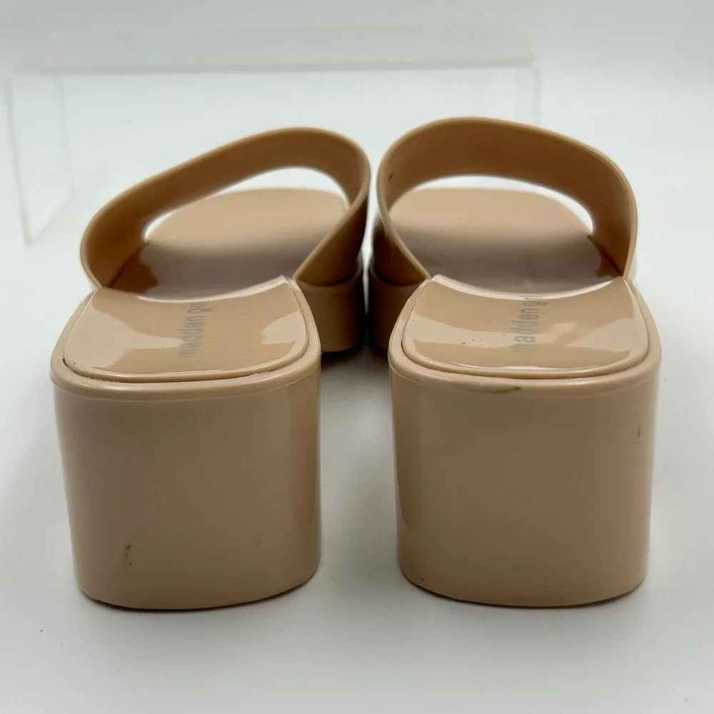Madden Girl Palacee Sandals Womens 7 Nude Jelly Platform Block Heel Y2K Retro